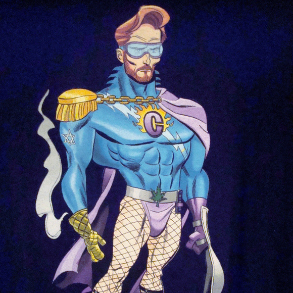 Tops - Conan O'Brien The Flaming C Superhero Medium Tops - Conan O'Brien The Flaming C Superhero Medium